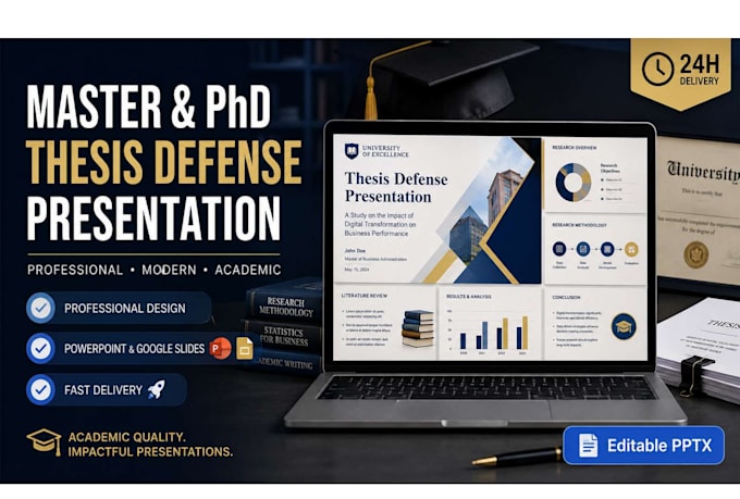 design a professional master or phd thesis defense presentation